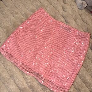White Fox Boutique Sparkling Pink Mini Skirt